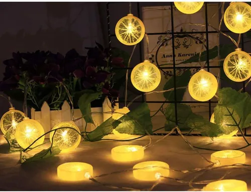 Miniatura 7 de Guirnalda de luces de frutas alimentadas por pilas, lámpara de iluminación para interiores y exteriores, fresa, uva, sandía, limón/plátano