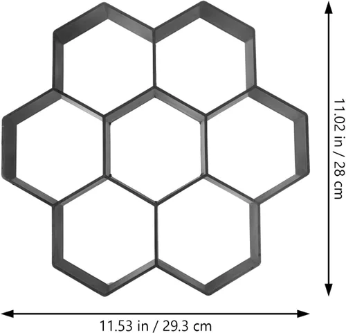 Miniatura 2 de Vaguelly Herramientas de hormigón, 2 piezas, moldes de formas de hormigón, pavimentadora de hexágonos, reutilizable, bricolaje, pasarela, pavimento
