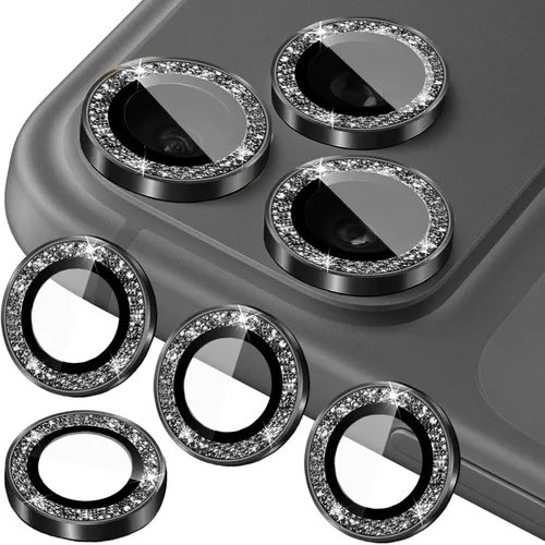 Miniatura 19 de Protector de lente de cámara compatible con iPhone 11, 11 Mini, 11 Pro y iPhone 11 Pro Max (paquete de 3 + 1), purpurina brillante, funda de cámara