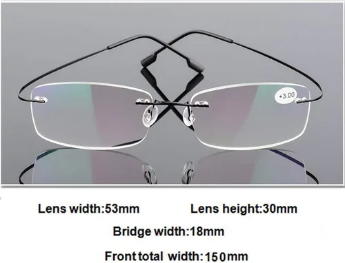 Miniatura 5 de Viseng Juego de 2 gafas de lectura sin montura de metal de titanio ultra ligeras para hombres y mujeres