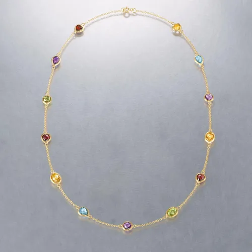 Miniatura 7 de Ross-Simons 7.85 ct. t.w. Multi-Gemstone Station Necklace in 18kt Gold Over Sterling