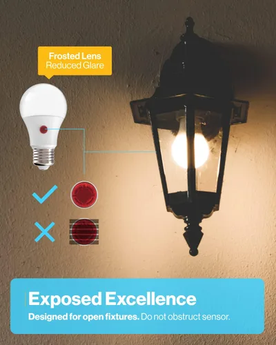 Miniatura 8 de Sunco - Paquete de 10 bombillas LED para exteriores del atardecer al amanecer A19, fotocélula automática para iluminación exterior, 800 LM, 9 W