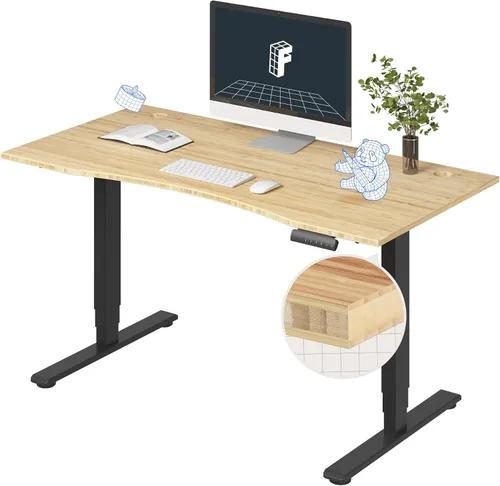 Miniatura 32 de FlexiSpot E6 Bamboo - Escritorio eléctrico de pie de 3 etapas con motor dual de 48 x 24 pulgadas, soporta 220 libras, altura ajustable con ajustes