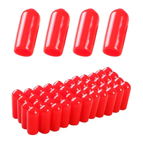 Miniatura 37 de Cubierta de tapa de extremo redondo de goma 0.08 pulgadas (0.079 in), protectores de rosca de tornillo de PVC flexible de tubería de tubería
