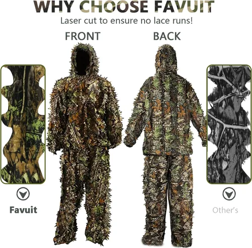 Miniatura 5 de Traje Ghillie, traje de camuflaje frondoso 3D, ropa de camuflaje de caza, ropa de bosque para caza, Airsoft, fotografía de vida silvestre