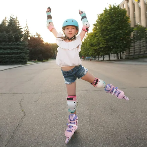 Miniatura 4 de Patines en línea Nattork para niñas y niños, patines ajustables con ruedas iluminadas en 4 tallas, patines iluminados para principiantes para niños