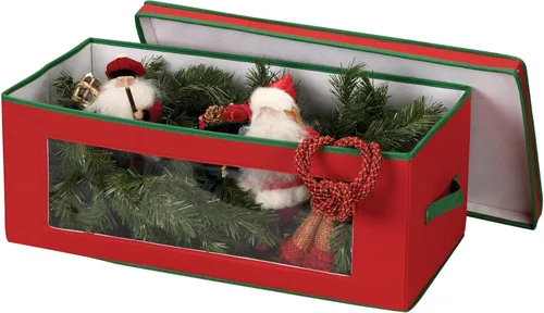 Miniatura 7 de Household Essentials Caja de almacenamiento para adornos, 36 piezas con divisores, resistente y apilable con asas y ventana de plástico