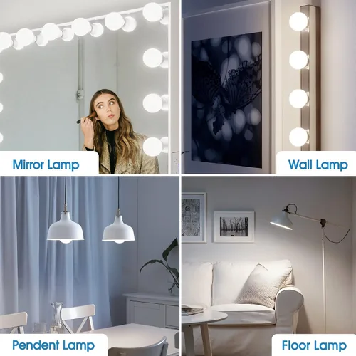Miniatura 7 de Bombillas LED G25, bombilla de tocador para baño, equivalente a 60 W, base E26 blanca de luz diurna de 5000 K, bombilla decorativa redonda