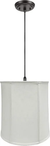 Miniatura 7 de Aspen Creative, Beige, 75035-11 Lámpara colgante de techo con pantalla de tela imperio transicional, 14 pulgadas de ancho