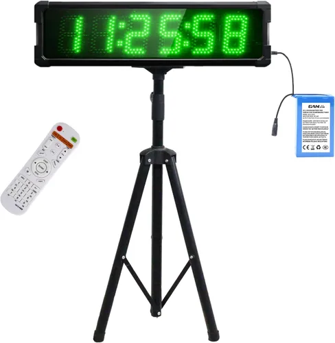 Miniatura 7 de Reloj de carreras con trípode para eventos de correr, cronómetro LED grande con control remoto, temporizador de gimnasio de cuenta regresiva/cuenta