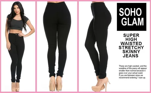 Miniatura 6 de SOHO GLAM - Jeans elásticos entallados con cintura superalta, para mujer (S-3XL)
