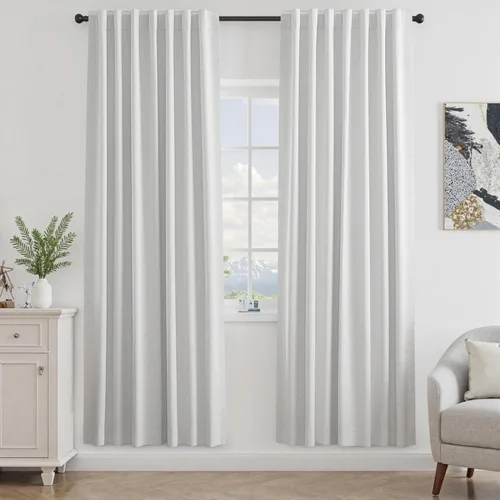 Miniatura 28 de UHITECH Cortinas opacas de 35 pulgadas de largo para sala de estar, 2 paneles, cortina opaca corta para cocina para ventanas pequeñas, cortinas