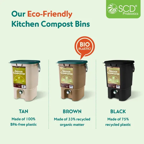 Miniatura 9 de SCD Probiotics K100 Compostera de interiores para todas las temporadas, cubeta con Bokashi