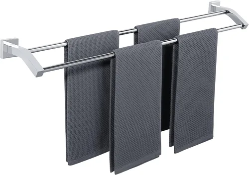 Miniatura 24 de Alise Toallero doble de baño, toallero para baño, lavabo de baño, acero inoxidable SUS304 de 24 pulgadas, soporte de pared, color negro mate