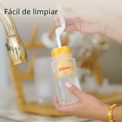 Miniatura 6 de Botella de lactancia Pigeon PP de cuello ancho, anticólicos, cuerpo aerodinámico, sensación natural, fácil de limpiar, 11.2 Oz (Paquete de 3)