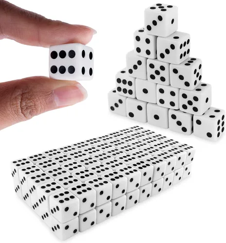 Miniatura 12 de Super Z Outlet Dados negros estándar de 0.630 in con puntos blancos para juegos de mesa, actividad, recuerdos de fiesta, regalos de juguete
