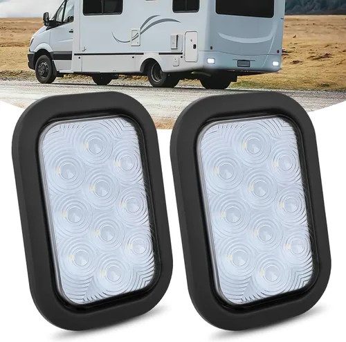 Miniatura 9 de Nilight Luz trasera ovalada de 6 pulgadas, 4 unidades, color rojo, 24 luces LED de parada de freno y giro con ojales de montaje empotrado, 4 luces