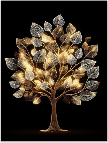 Miniatura 8 de VOCBAN Tree of Life Wall Art The Picture Artwork Canvas Prints Tree Pictures Poster Retro Artwork for Bedroom Living Room Home Decoration(blue blue