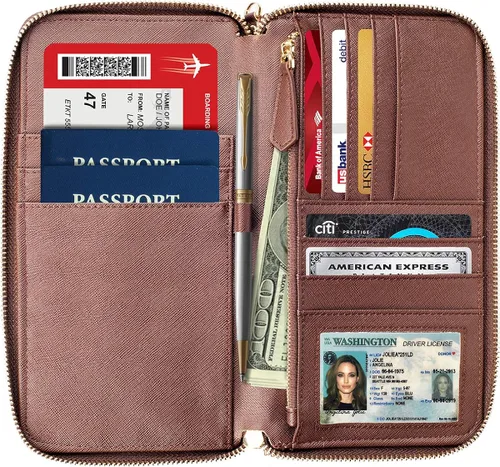 Miniatura 2 de Travel Document Organizer - RFID Passport Wallet Case Family Holder Id Wristlet
