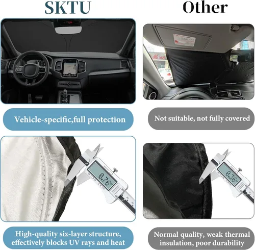 Miniatura 7 de SKTU 2016-2025 2026 XC90 Parasol para parabrisas delantero para Volvo XC90 2016-2025 2026, parabrisas plegable para bloquear los rayos UV y el calor