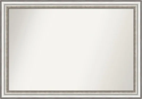Miniatura 100 de Amanti Art Espejo de baño plateado para sobre el fregadero, 26 x 26 pulgadas, espejo cuadrado de plata antigua, marco de madera tradicional mediano