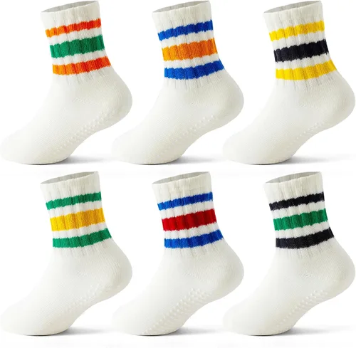 Calcetines de agarre para bebés de 0-6-12-18 meses, calcetines locos para niños pequeños y niñas, calcetines antideslizantes de agarre 1-3T 4T 5T
