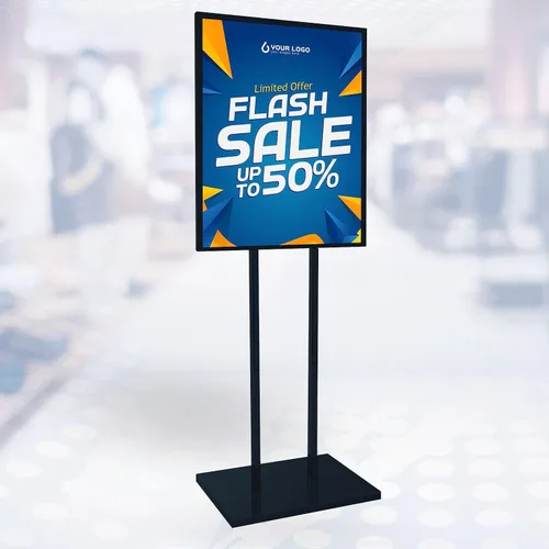 Soporte para póster de alta calidad de 22 x 28 pulgadas (solo hardware), soporte para letreros de pie para publicidad minorista, 60 pulgadas de