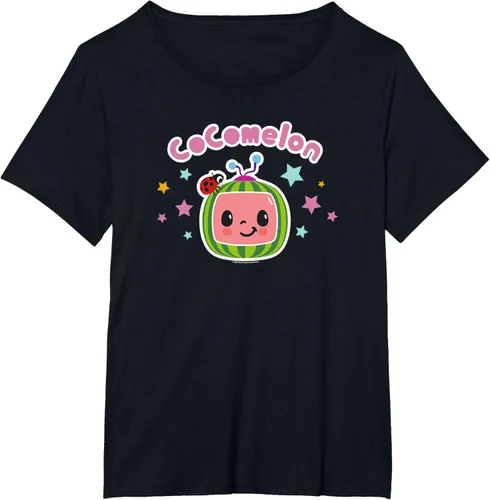 Miniatura 8 de CoComelon Camiseta clásica con logotipo de cara sonriente centrada, Negro