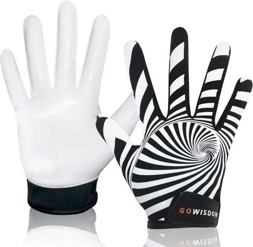 Miniatura 16 de Guantes de receptor de fútbol americano para niños - Agarre de silicona antideslizante y parte trasera de licra transpirable para un mejor control