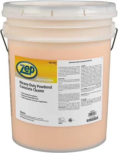 Zep Limpiador Profesional de Concreto en Polvo para Trabajo Pesado, Cubeta de 40 Libras, Biodegradable, se Disuelve Rápidamente y Remueve Suelos