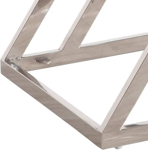 Miniatura 4 de WFF - Mesa de sofá de acero inoxidable, mesa de centro de vidrio templado, mesa de teléfono de oficina, mesita de noche para dormitorio, 17.7 in