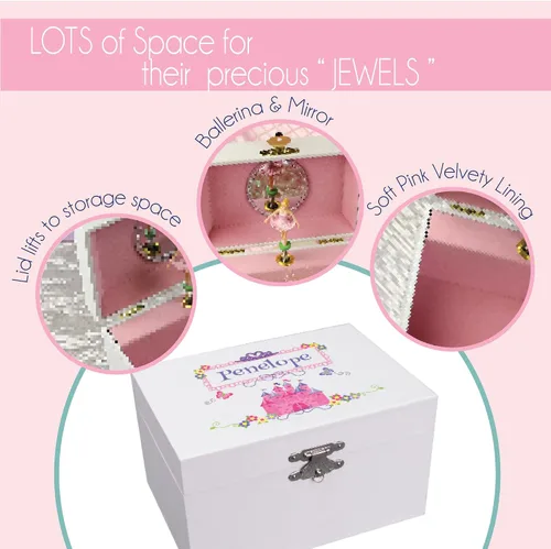 Miniatura 5 de Joyero de bailarina musical rosa afroamericana personalizada animadora