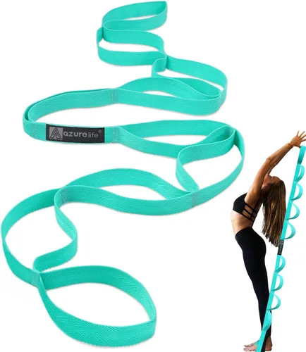 Miniatura 11 de A AZURELIFE Premium Durable Stretch Straps with Loops, Stretching Strap for Physical Therapy, Multi-Loop Yoga Strap Fitness Exercise Strap for Yoga