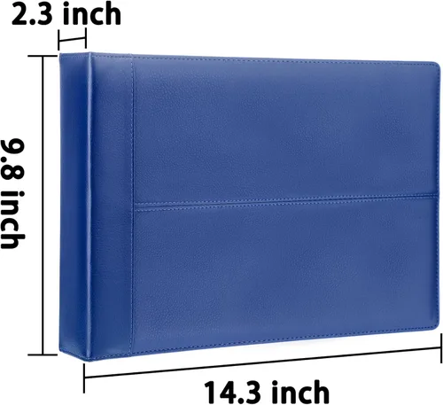 Miniatura 2 de Antner Carpeta de cheques de negocios de 7 anillos para cheques comerciales, capacidad para 600 cheques, cubierta de carpeta de cheques de cuero PU