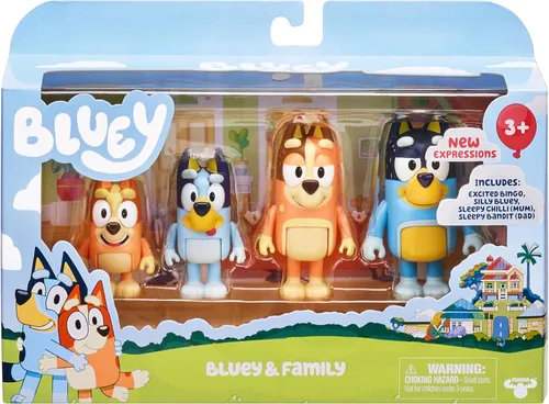 Miniatura 11 de Bluey Action Heroes - Juego de figuras de juguete de 2 unidades, figuras articuladas de personajes con figuras de karate y mochila propulsora