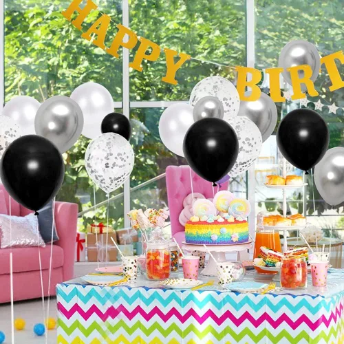 Miniatura 6 de Globos de látex negro de 12 pulgadas, 60 globos gruesos para decoraciones de fiestas (12 pulgadas negro)