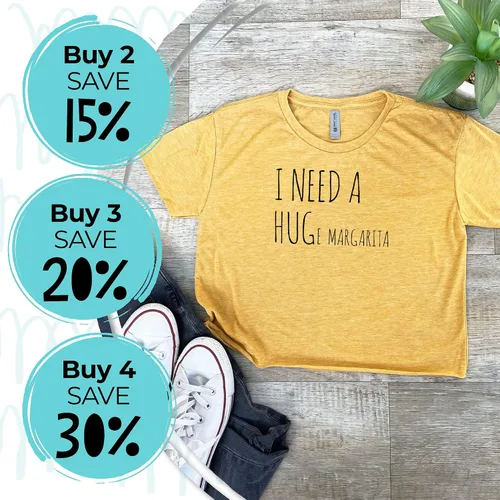 Miniatura 4 de I Wonder If Bourbon Thinks About Me Too, Cute Women's Screen Printed Crop Tee, Shirts With Sayings, Heather Gray or Gold (L, Gold)