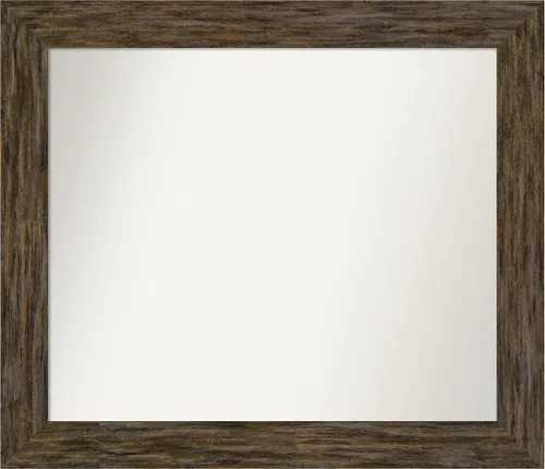 Miniatura 13 de Amanti Art Espejo personalizado, espejo de baño marrón Fencepost, espejo de pared o espejo de tocador de baño sobre el fregadero (27 x 27 pulgadas)