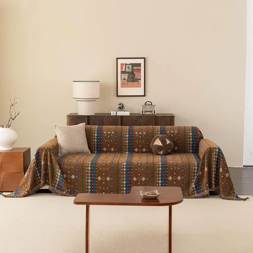 Miniatura 68 de ROOMLIFE Manta Funda Azteca Bohemia para Sofá, Decoración del Hogar Estilo Granja, Fundas de Sofá para Loveseat, Sofás de 2/3 Cojines, Apta