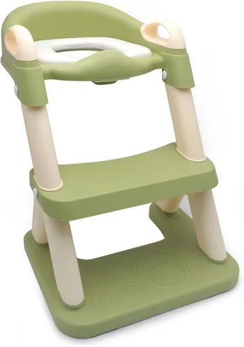 Miniatura 10 de Escalera de asiento de entrenamiento para niños pequeños, silla de inodoro con escalón más ancho, entrenador de baño para niños pequeños Azul