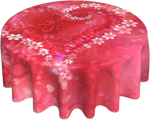 Miniatura 42 de Sweetshow Mantel Tropical Redondo de 60 Pulgadas para Verano Hoja de Palmera Hawaiana Verde Mantel Redondo de Poliéster Lavable Cubierta de Mesa