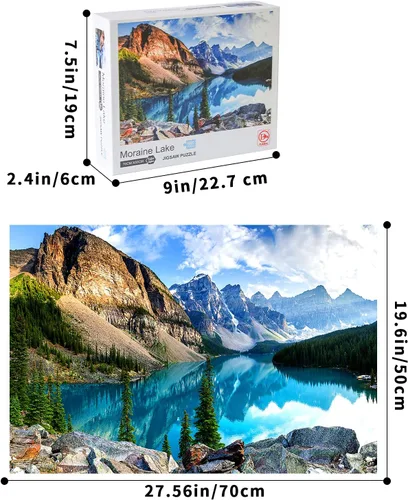 Miniatura 6 de Yundu Rompecabezas de 1000 piezas para adultos, rompecabezas de lago Moraine