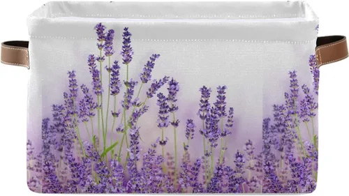 Miniatura 16 de Blueangle Cesta de almacenamiento rectangular de flores blancas y negras, 15 x 11 x 9.5 pulgadas, cesta organizadora plegable para decoración