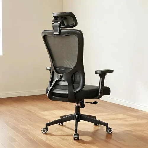 Miniatura 10 de Monhey Silla de oficina negra, silla de oficina ergonómica, silla de escritorio de oficina en casa para personas grandes y altas, silla de 02all