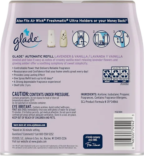 Miniatura 4 de Glade Recambio automático en aerosol, lavanda y vainilla, 6.2 onzas (paquete de 3)