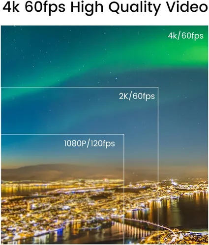 Miniatura 5 de Mini cámara de acción 4K60FPS, cámara de pulgar HD con tarjeta SD de 64 G, POV portátil, grabadora de video portátil, videocámara subacuática IPX8
