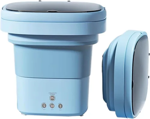 Miniatura 3 de Small Washer Machine - 6 Liter Foldable Quiet Washer Mini Laundry Machine With A Drain Basket For Apartment Dorm House Travel Camping Laundry