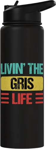 Miniatura 3 de Gris Name Stainless Steel Insulated Water Bottle Black