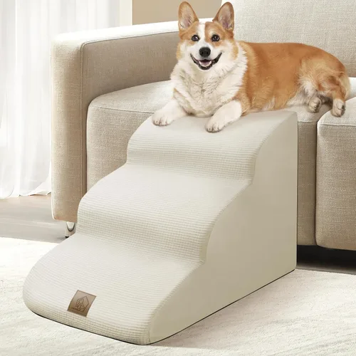 Mestuel Escaleras para Perros Pequeños, Escalones para Mascotas para Sofá Cama, Escaleras para Perros de 3 Niveles Rampa Escalera para Sofá Cama,