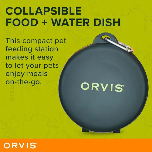 Miniatura 2 de Orvis Comedero plegable de viaje para mascotas con plato de comida y agua, 2 en 1, sin BPA, silicona de grado alimenticio, cuencos de viaje